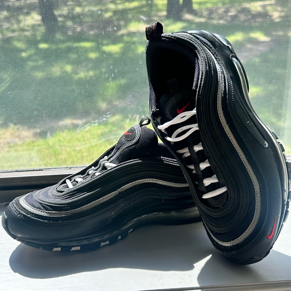 Men’s Nike Air Max 97 black sport red in size 8.5